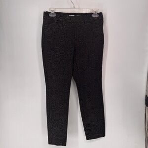 Old Navy Pixie Pants Women 4 Petite Black Gold Excellent High Rise Polka Dot